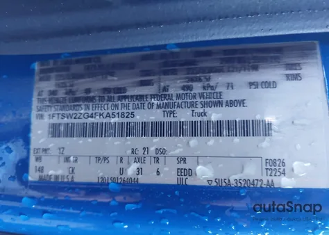 2015 Ford Transit-350 z USA, uszkodzony, nr VIN 1FTSW2ZG4FKA51825